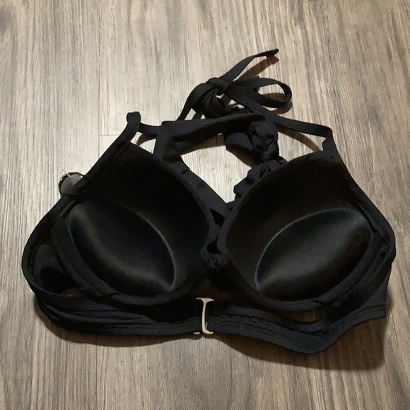 Mossimo Wrap Push-Up Halter Bikini Top Black - Picture 3 of 4